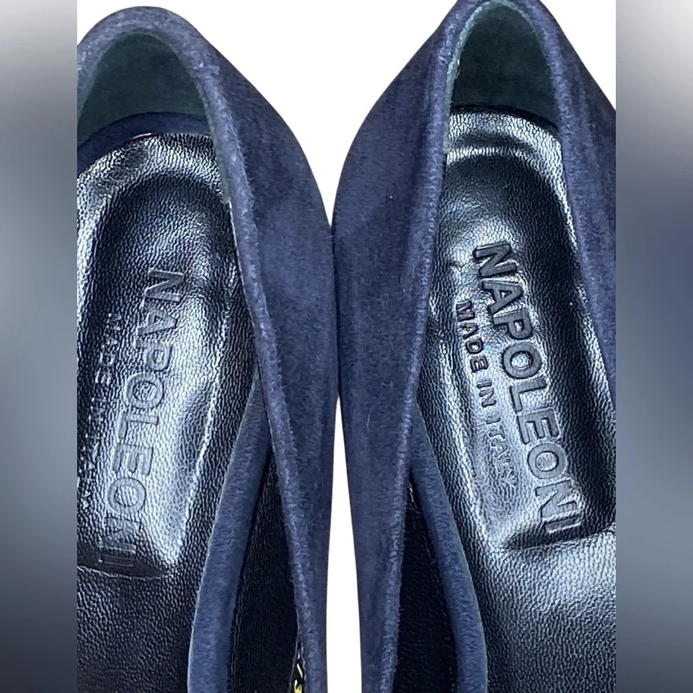Napoleoni Vintage Suede Black Italian Pump Womens Size EU 39 or US 8.5